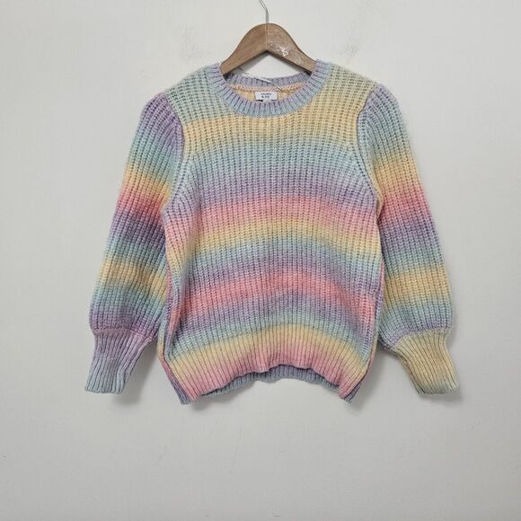 CROWN & IVY Women's Rainbow Color Cable Hand Knit Sweater Size 1X - Picture 1 of 6